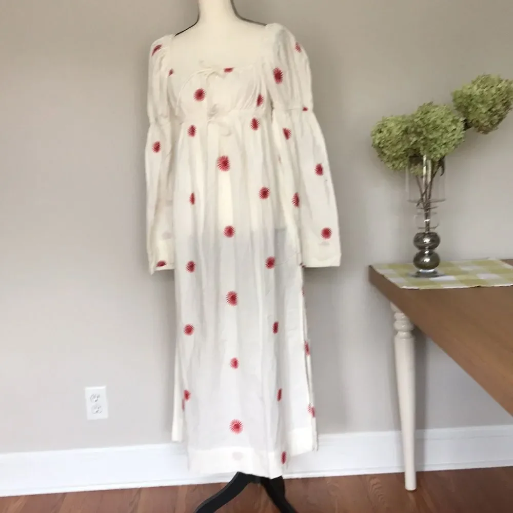 Free People Emory Embroidered Midi Mxi Dress size S